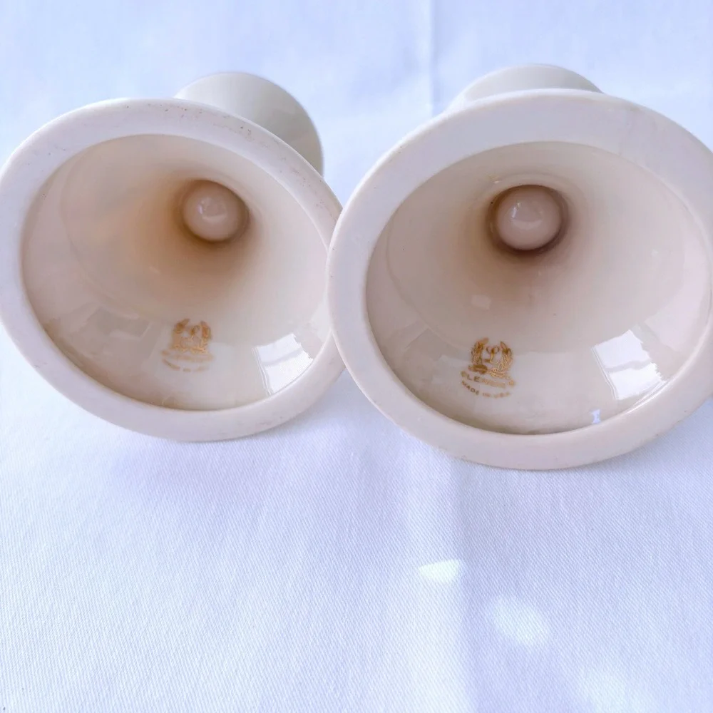 Vintage Lenox Holiday Candle Holder Set & Leaf Dish Gold Trim Holly Berry 3pc